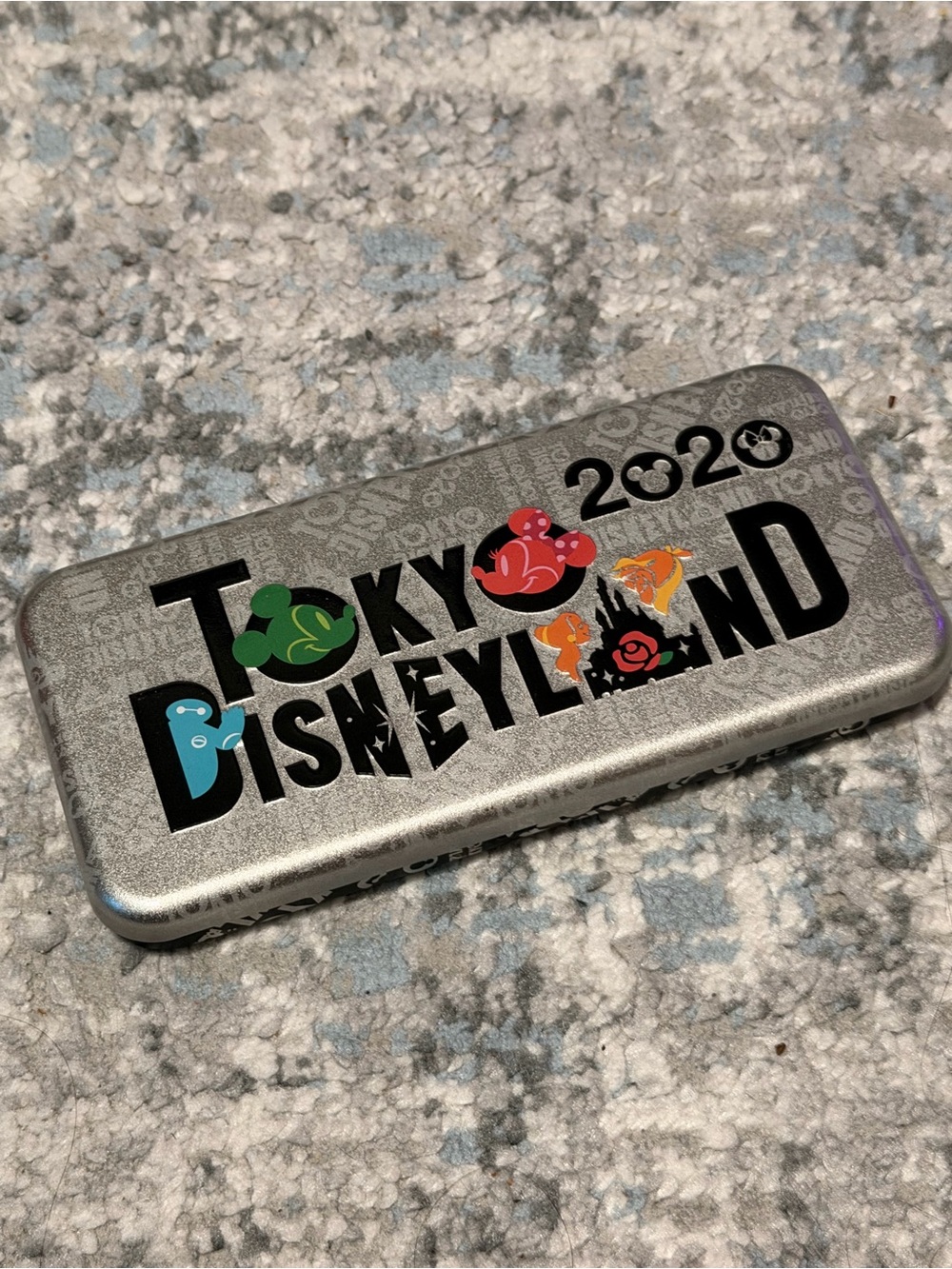 Disney Tokyo Disneyland 2020 Silver Multi-Color Pencil Case